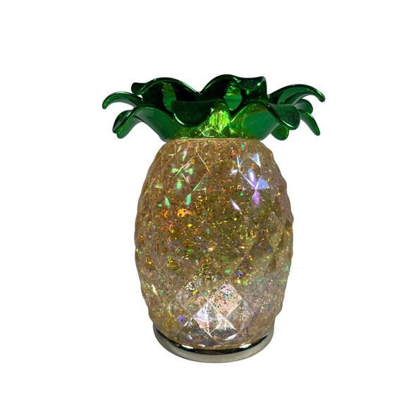 Bath & Body Works Light Up Glitter Pineapple Single Wick Candle Holder Globe New - Picture 3 of 11